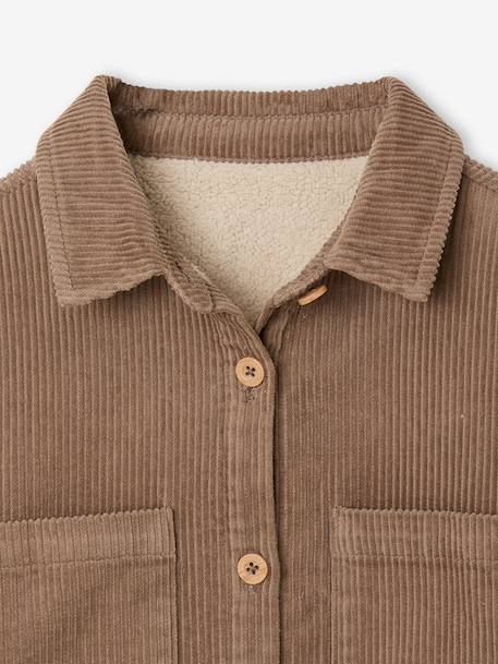 Corduroy long-sleeved shirt for boys taupe - vertbaudet enfant 