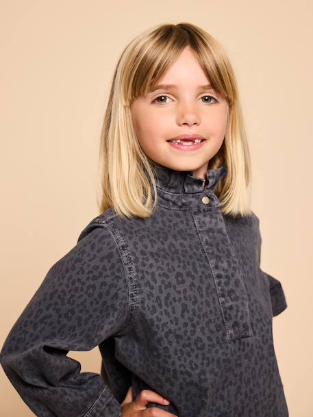 Robe imprimée fille denim gris - vertbaudet enfant 