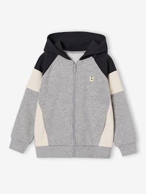 -Sweat zippé garçon capuche coloblock