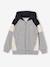 Zipped hooded sweatshirt for boys with colour block design bordeaux red+green+marl grey+medium blue+ochre - vertbaudet enfant 