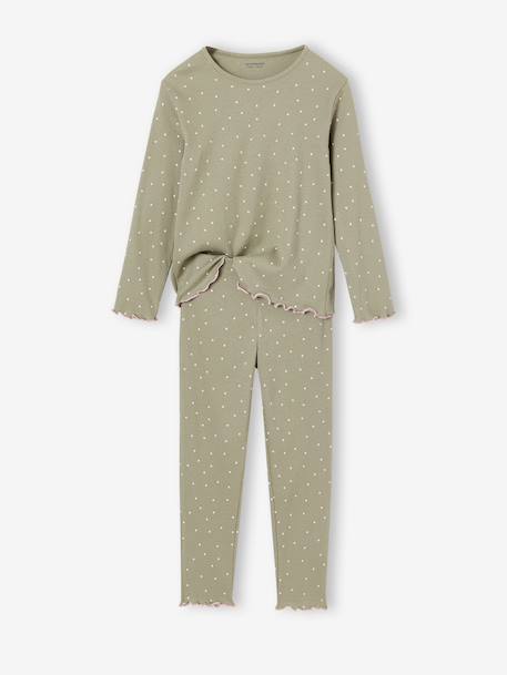 Pack of 2 pyjamas for girls sage green - vertbaudet enfant 