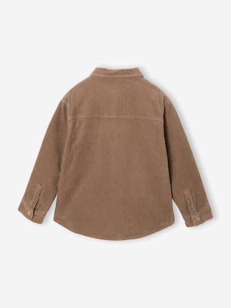 Corduroy long-sleeved shirt for boys taupe - vertbaudet enfant 