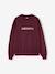 Sweat fille oversize inscription léopard anthracite+bordeaux - vertbaudet enfant 