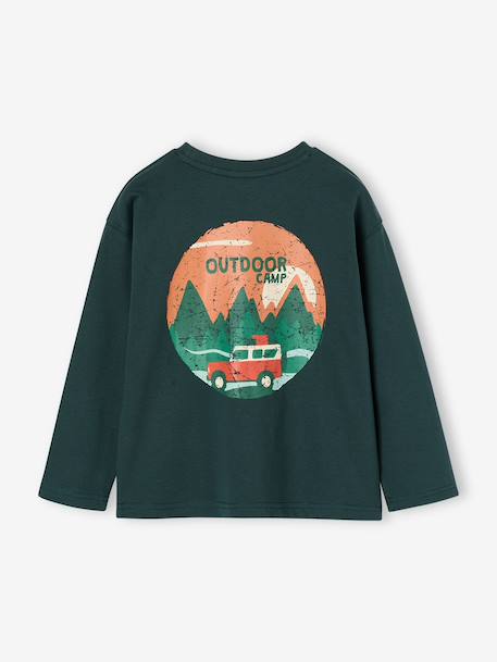 Long-sleeved T-shirt for boys fir green+ocean blue+ochre - vertbaudet enfant 