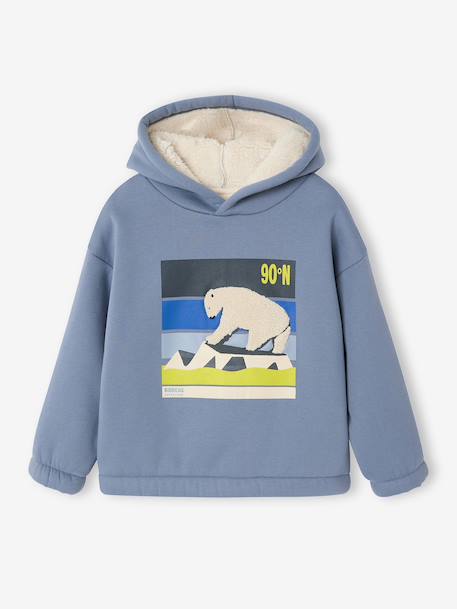 Sweat à capuche garçon bleu moyen - vertbaudet enfant 