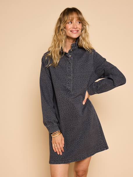 Short maternity dress denim grey - vertbaudet enfant 