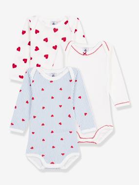-Pack of 3 long-sleeved bodysuits by PETIT BATEAU