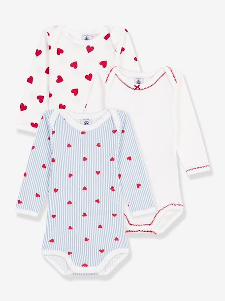Pack of 3 long-sleeved bodysuits by PETIT BATEAU white - vertbaudet enfant 