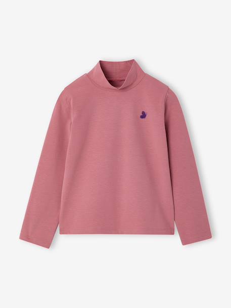 Pack of 3 High Neck Tops for Girls, BASICS dusky pink+mauve - vertbaudet enfant 