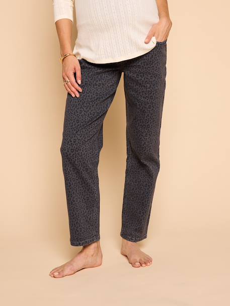 Jean mom de grossesse léopard denim gris - vertbaudet enfant 