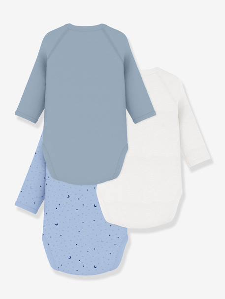 Lot 3 bodies croisés manches longues bleu - vertbaudet enfant 