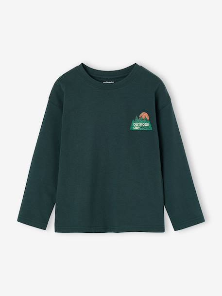 T-shirt manches longues garçon bleu océan+ocre+vert sapin - vertbaudet enfant 