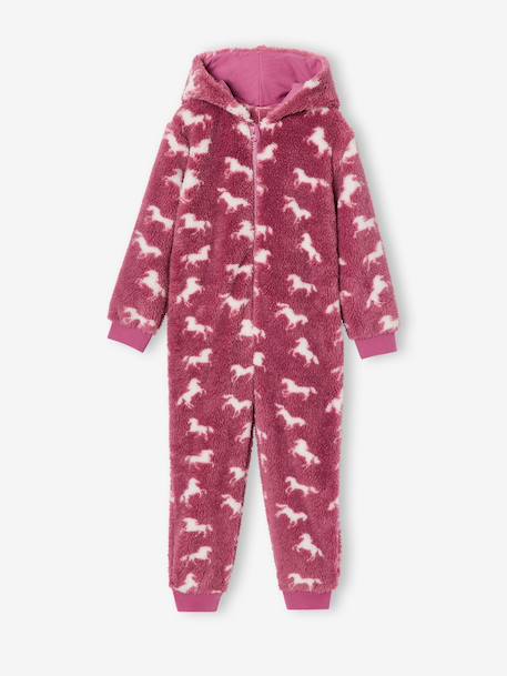 Unicorn pyjama all-in-one for girls mauve - vertbaudet enfant 