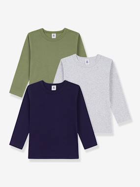 -Pack of 3 long-sleeved T-shirts by PETIT BATEAU