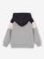 Zipped hooded sweatshirt for boys with colour block design bordeaux red+green+marl grey+medium blue+ochre - vertbaudet enfant 