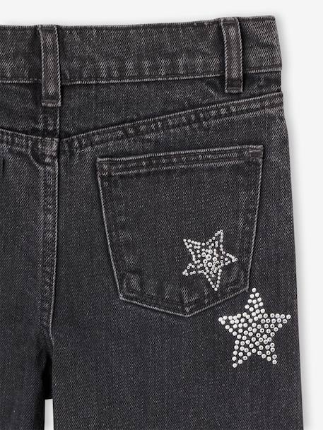 Jean large fille denim noir - vertbaudet enfant 