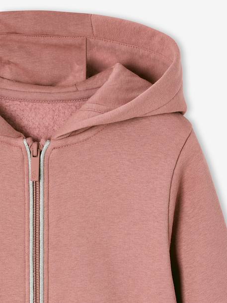 Girl's zipped hooded sweatshirt navy blue+old rose - vertbaudet enfant 