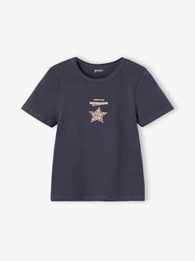 -Cropped short-sleeved T-shirt for girls