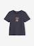 Cropped short-sleeved T-shirt for girls black+ink blue - vertbaudet enfant 