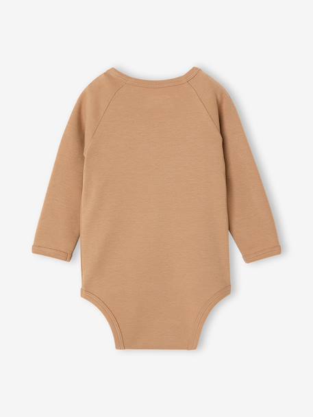 Pack of 2 long-sleeved newborn bodysuits cappuccino+pale pink+sage green - vertbaudet enfant 
