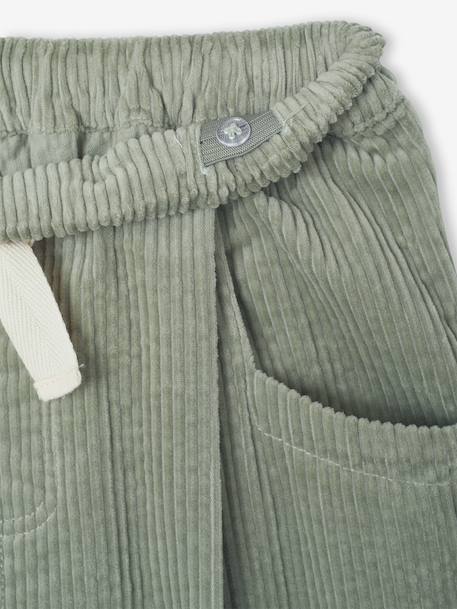 Loose-Fit Corduroy Trousers for Girls chocolate+grey green+old rose - vertbaudet enfant 