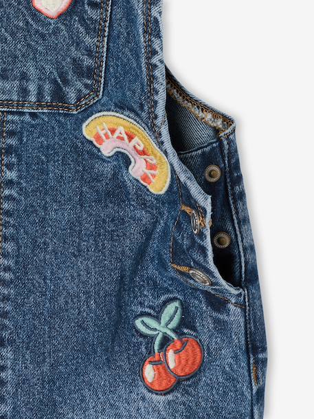 Wide-Leg Denim Dungarees for Girls black denim+denim grey+medium blue+stone - vertbaudet enfant 