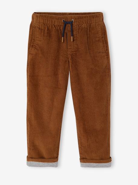 Pantalon large garçon cappuccino+lichen - vertbaudet enfant 