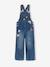 Salopette fille large en denim bleu moyen+denim black+denim gris+stone - vertbaudet enfant 