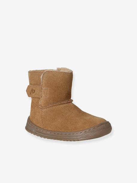 Baby first walking leather boots brown - vertbaudet enfant 