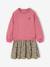 Robe bi-matière fille anthracite+corail+écru+mauve+vert sauge - vertbaudet enfant 