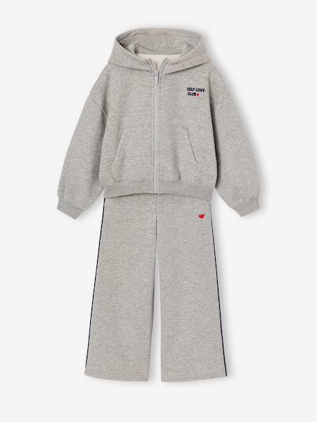 Zip-up sweatshirt tracksuit set for girls marl grey - vertbaudet enfant 