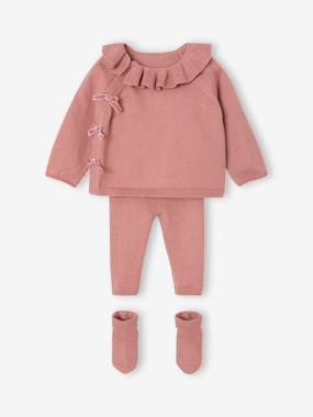 Knitted baby set for baby girls - vertbaudet enfant Knitted baby set for baby girls - vertbaudet enfant