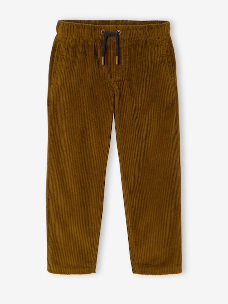 Wide-leg corduroy trousers for boys cappuccino+lichen - vertbaudet enfant 