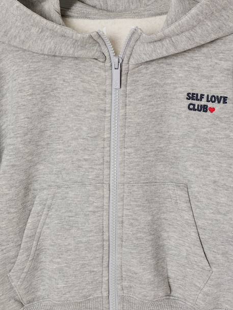 Zip-up sweatshirt tracksuit set for girls marl grey - vertbaudet enfant 