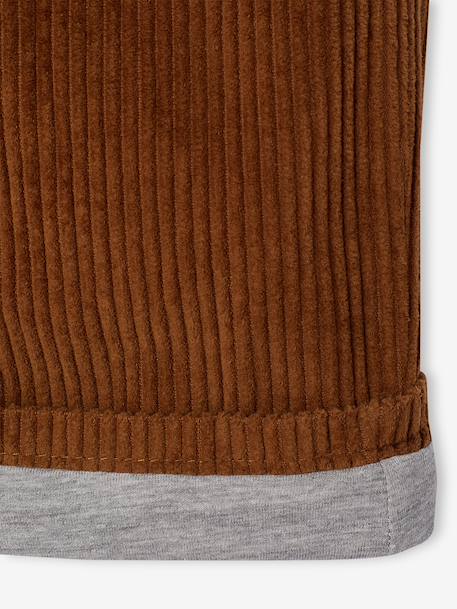 Wide-leg corduroy trousers for boys cappuccino+lichen - vertbaudet enfant 