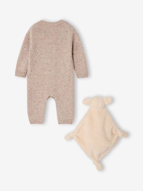 Knit playsuit and comforter set for newborn marl beige - vertbaudet enfant 
