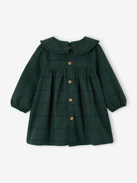 Robe bébé en flanelle vichy terracotta+vert - vertbaudet enfant 