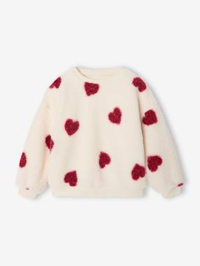 Sweat fille manches longues col rond - vertbaudet enfant