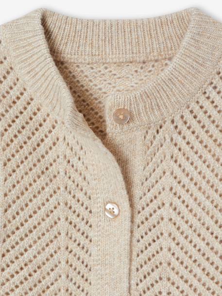 Gilet fille manches longues beige - vertbaudet enfant 