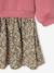 Robe bi-matière fille anthracite+corail+écru+mauve+vert sauge - vertbaudet enfant 