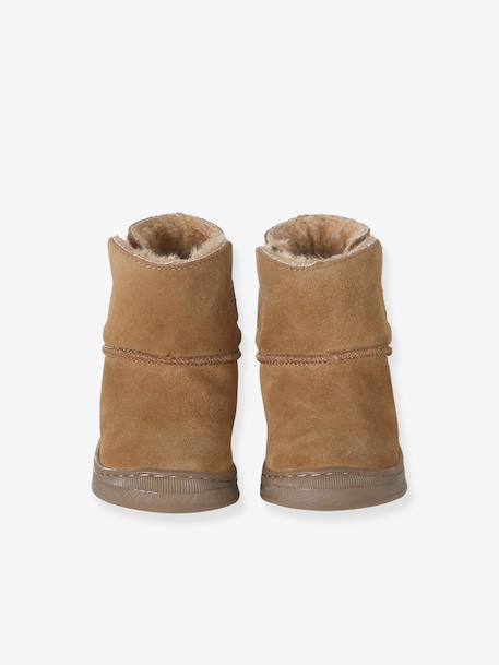 Baby first walking leather boots brown - vertbaudet enfant 