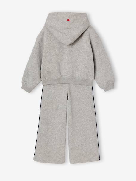 Zip-up sweatshirt tracksuit set for girls marl grey - vertbaudet enfant 