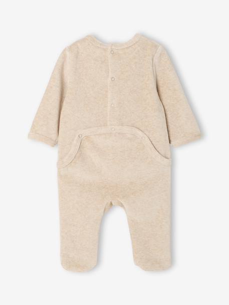 Pack of 3 baby sleepsuits with back opening marl beige+marl grey+sage green - vertbaudet enfant 
