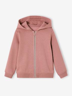 -Girl's zipped hooded sweatshirt