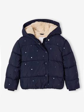 -Hooded puffer jacket for girls