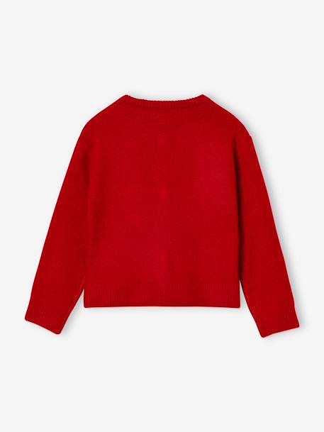 Buttoned cardigan with long sleeves for girls red - vertbaudet enfant 