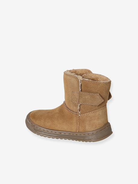 Baby first walking leather boots brown - vertbaudet enfant 