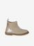 Leather zip-up ankle boots for kids golden yellow - vertbaudet enfant 