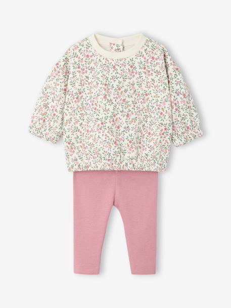 2-piece sweatshirt and trousers set for baby ecru - vertbaudet enfant 