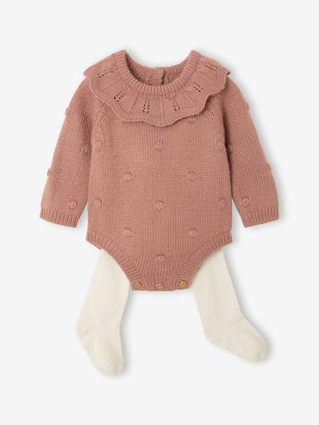Newborn jumpsuit and tights set blush - vertbaudet enfant 